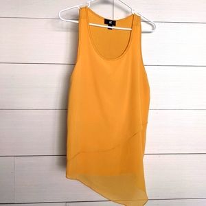 Iz Byer Mustard Asymmetrical Layered Tank Top